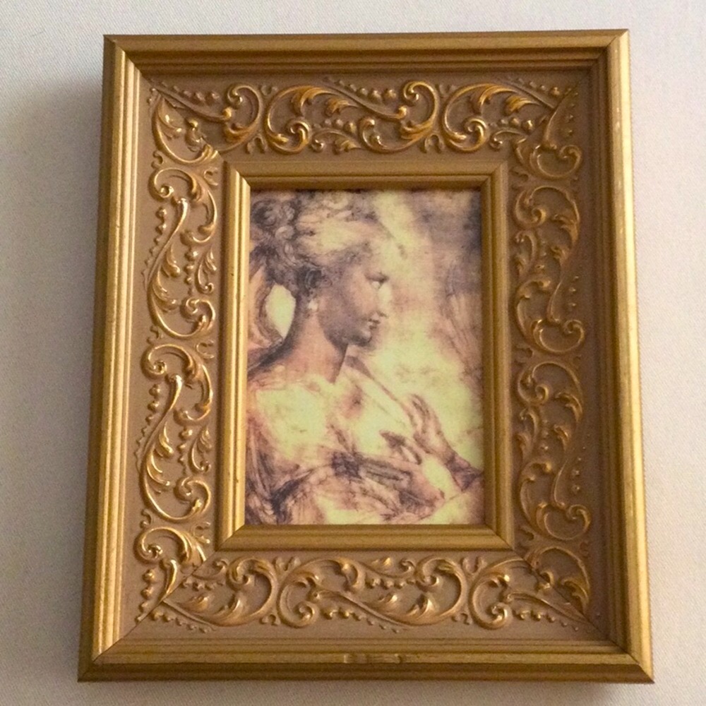 Ornate Gold Decorative Wall Frame with Classical Art Print